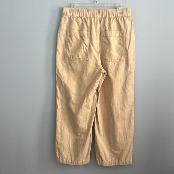 GAP women’s Medium Sand Linen Pull in stretchy waist full leg pants - Picture 7 of 12